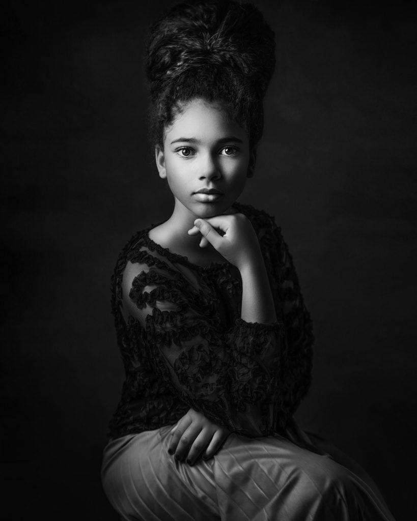 Black Girl Picture: Master Side and Split Lighting Techniques.