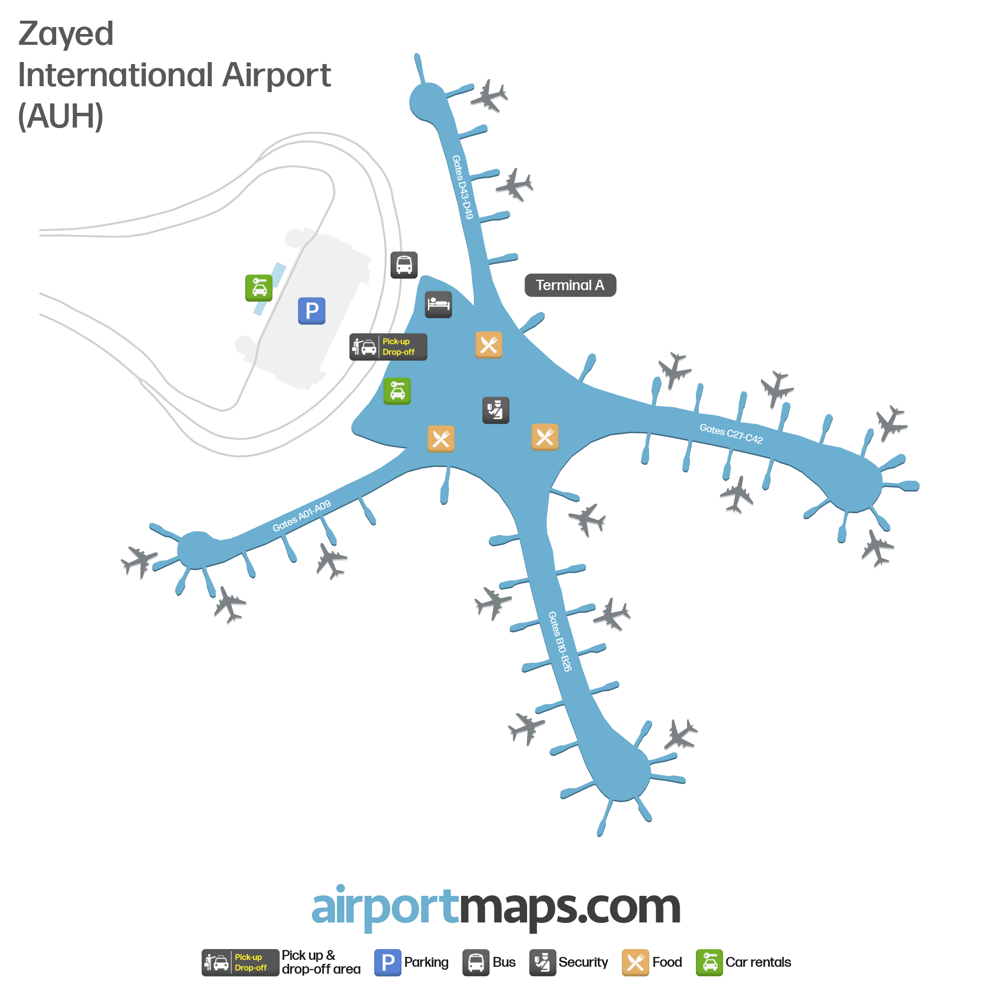 Abu Dhabi International Airport Map: Your Easy Guide to Terminals & Gates!
