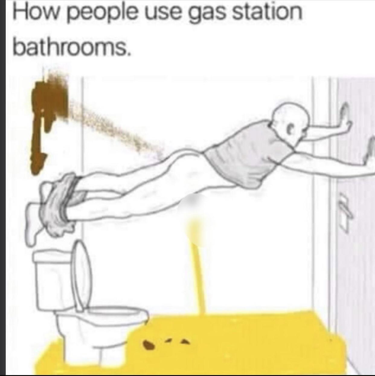 How people use gas station bathrooms and common habits