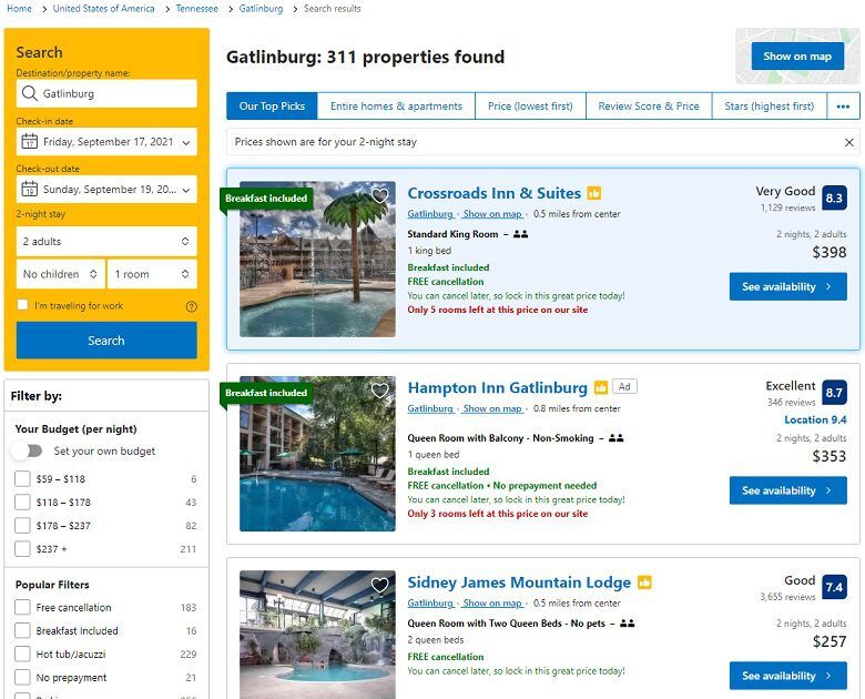 Use booking search engines to compare hotel prices and save money