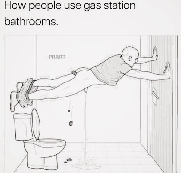 How people use gas station bathrooms and common habits