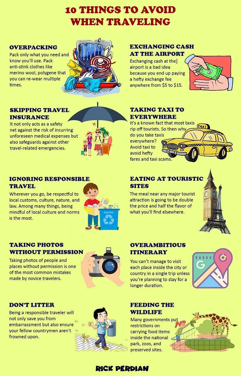 Your guide on how to avoid unsafe tourist activities: Stay safe and enjoy your travels more.