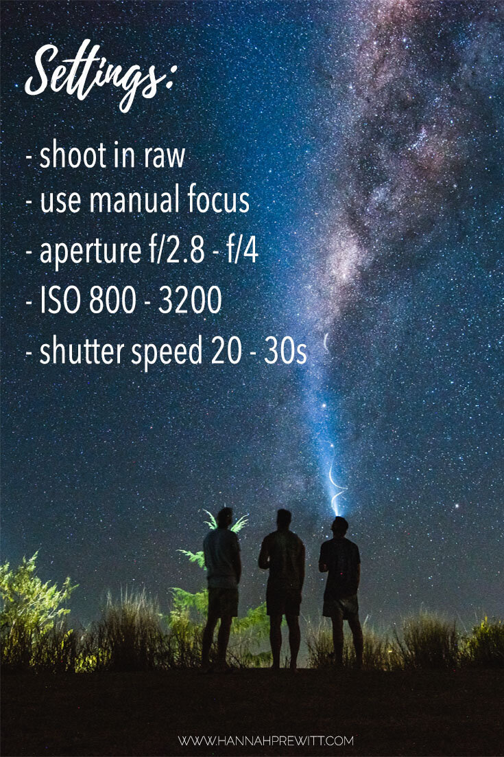 What settings for photographing stars are beginners using?