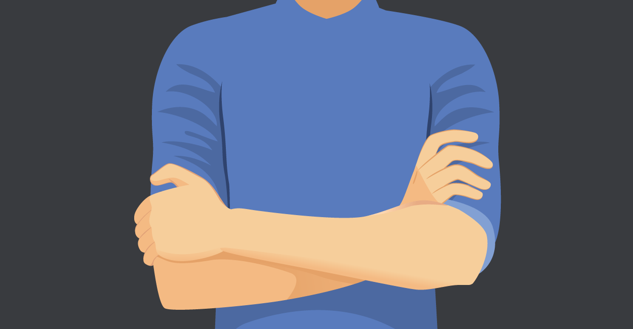 Crossed arms body language in daily talks: How to easily interpret this very common gesture.