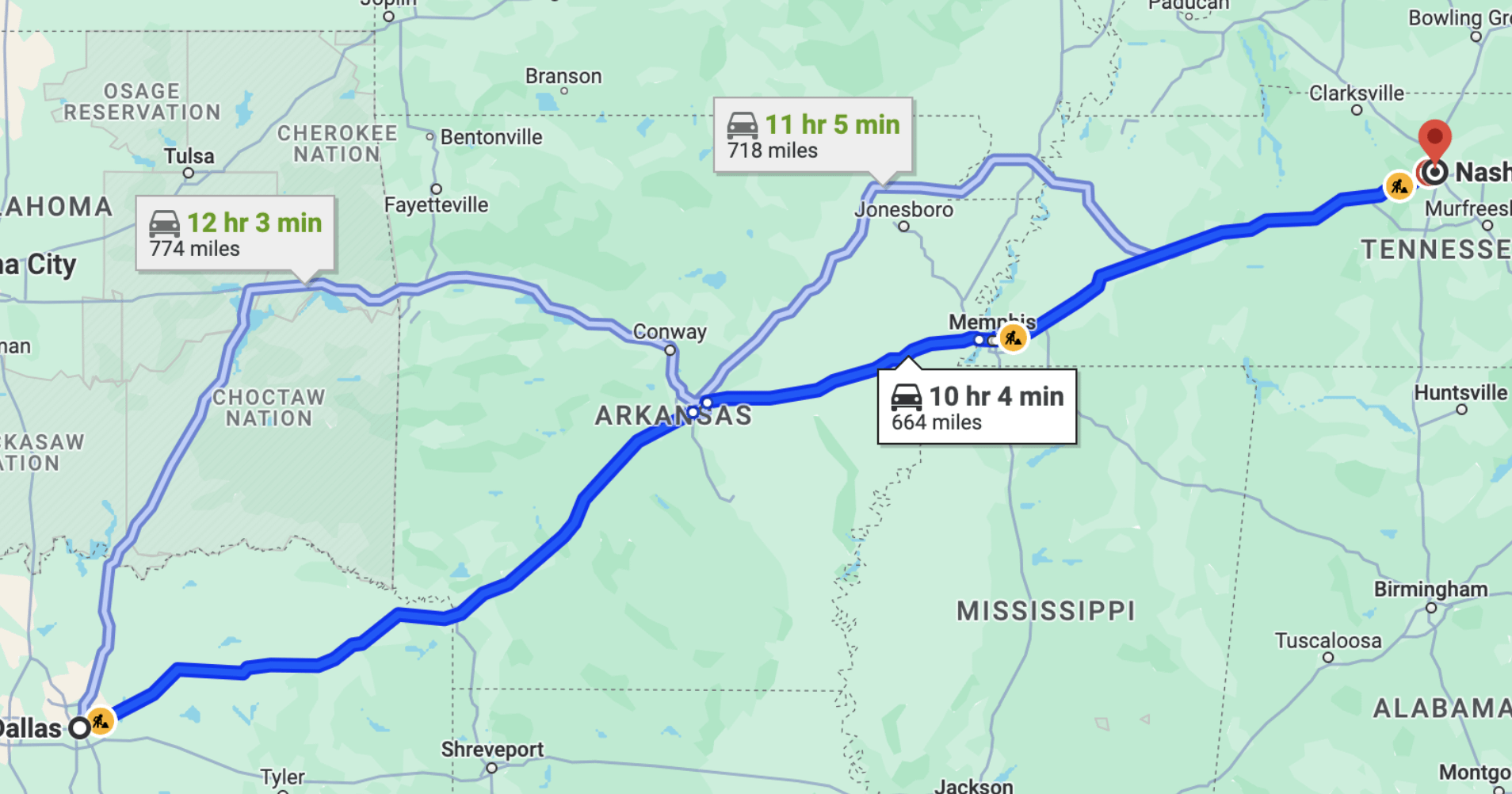 Plan your trip Dallas to Nashville route? Essential stops and things to see!