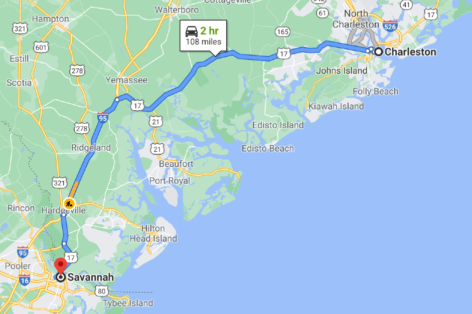 How far is Savannah from Charleston? Learn the driving distance and all your options for making the trip!