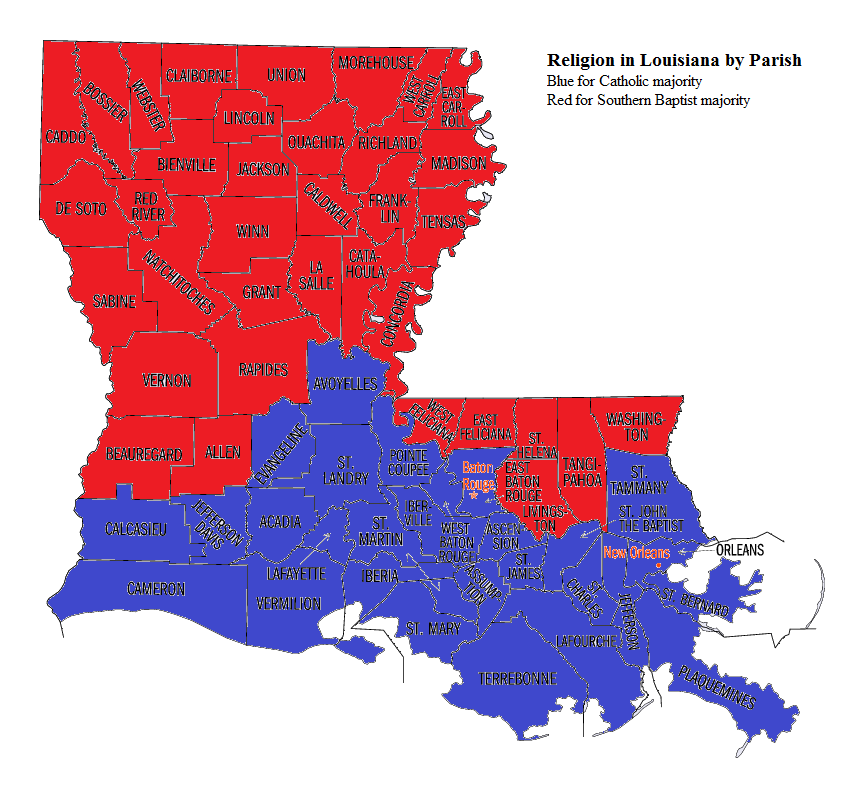 Popular Religion in Louisiana Now - Belief Map and Community Life