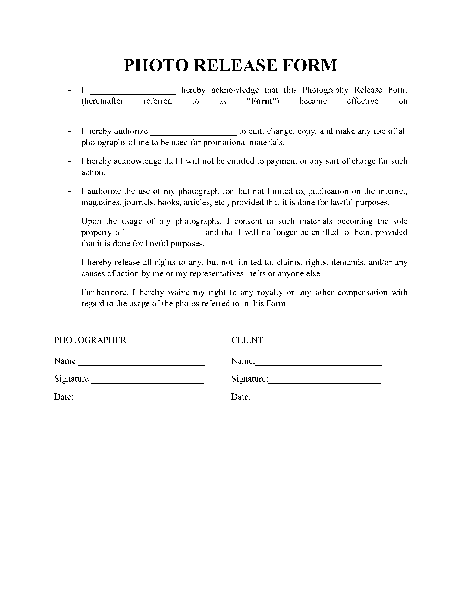Best photo consent form templates available today? (Download free customizable examples now)